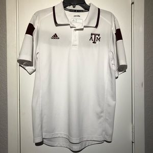 White Adidas Texas A&M Polo
